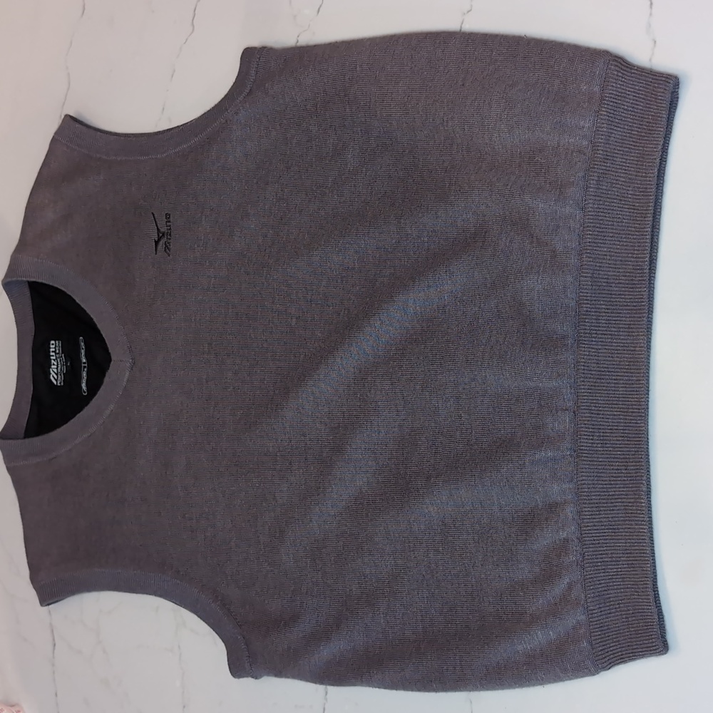 Mizuno Golf Sweater Vest Mens L Gray Lined Performance Wear Windlite